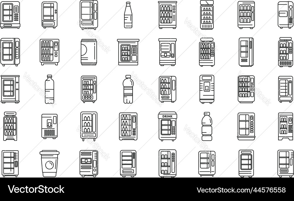 Getränkemaschine Icon Set Vektorbild