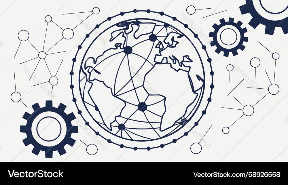Global Tech Systems Network Vector Image