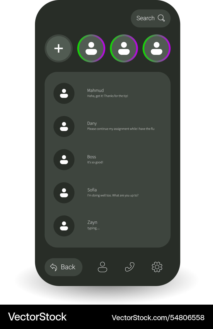 Modern online messaging interface with user Vector Image