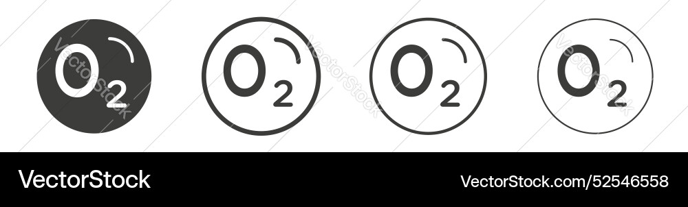 Oxygen o2 icon set on white background Oxygen o2 icon set on white background vector image