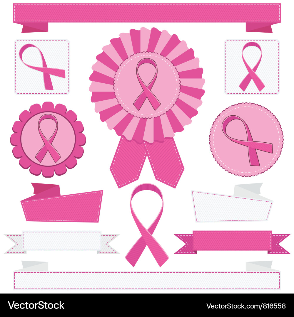Pink Ribbon Collection Vector Image