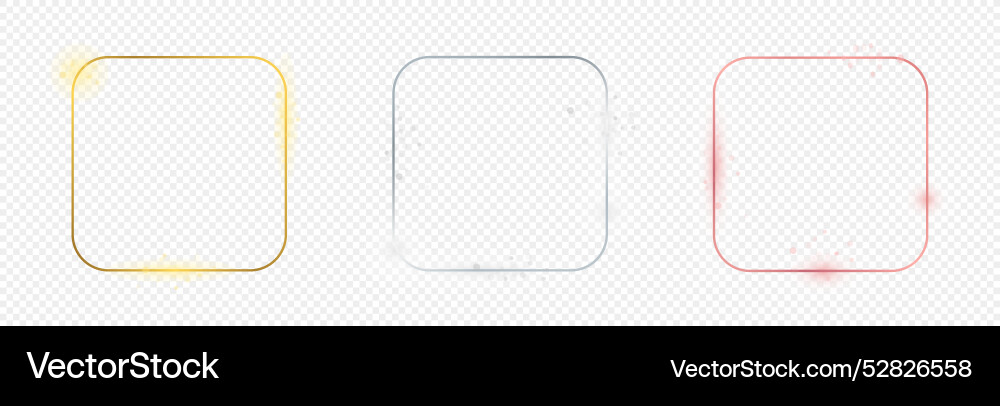Set of three rounded square frames Set of three rounded square frames Vector Image