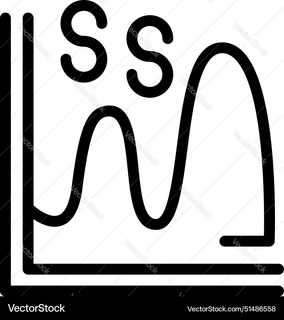 Simple line graph icon Simple line graph icon vector image