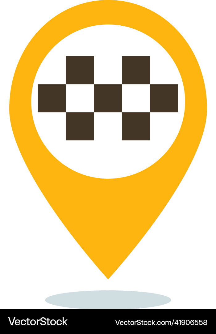 Taxi yellow pin tip tag pointer marker mark Taxi yellow pin tip tag pointer marker mark vector image