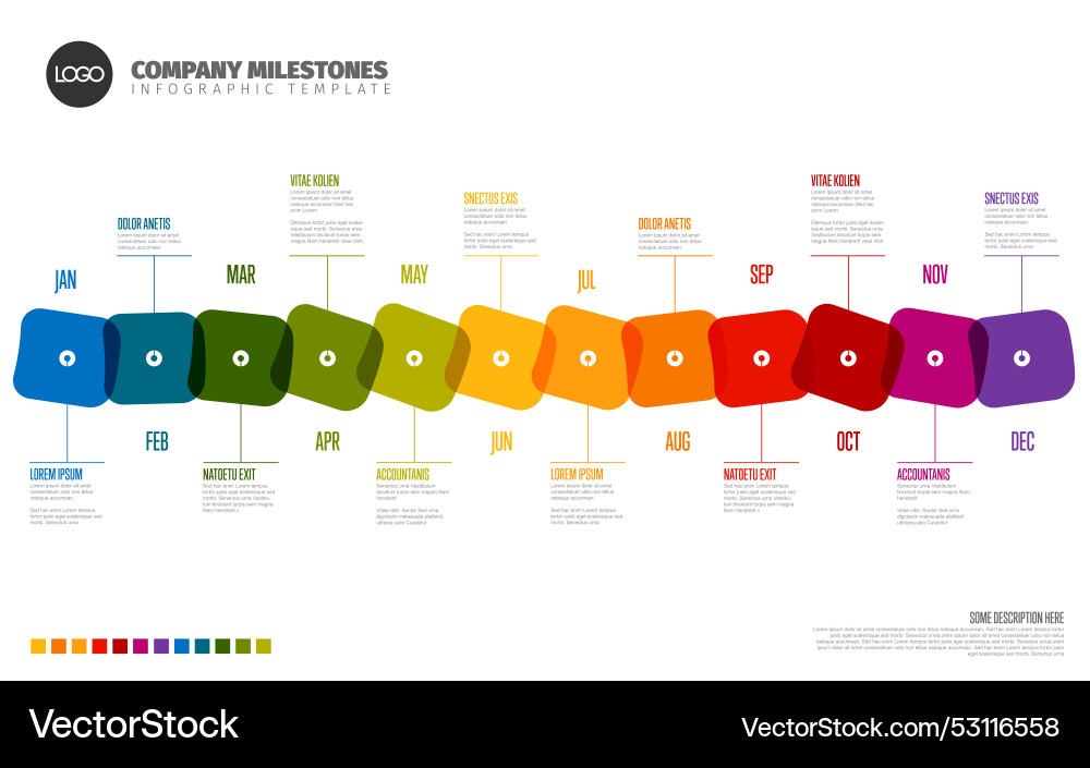 Volljährig Regenbogen Farbe Zeit Linie Template Volljährig Regenbogen Farbe Zeit Linie Template vektorbild