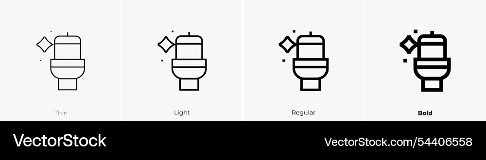 Wc icon thin light regular and bold style design Vector Image