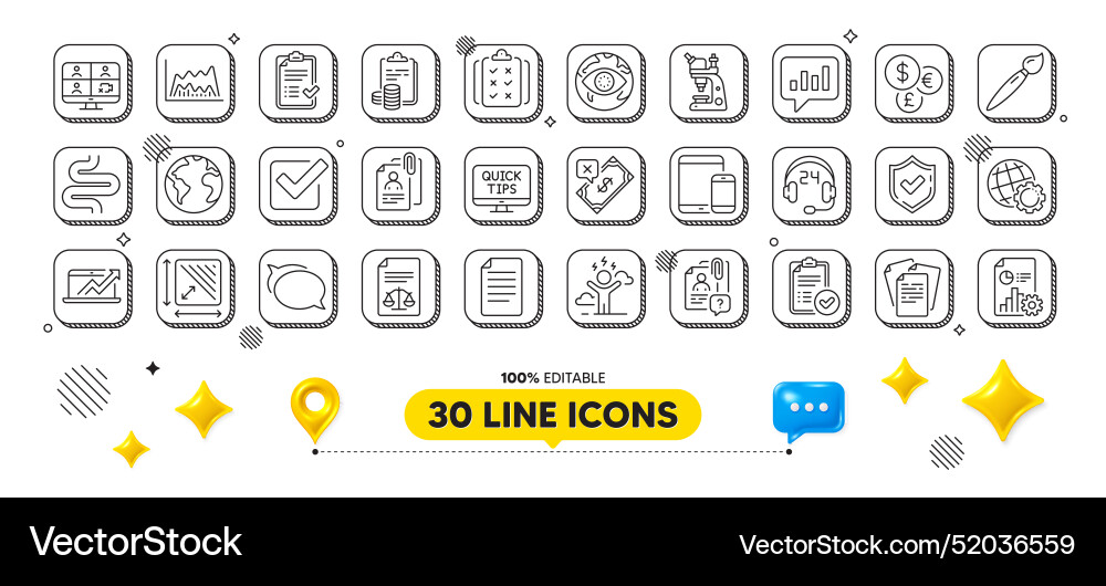 Cyber attack file and web tutorials line icons Cyber attack file and web tutorials line icons vector image