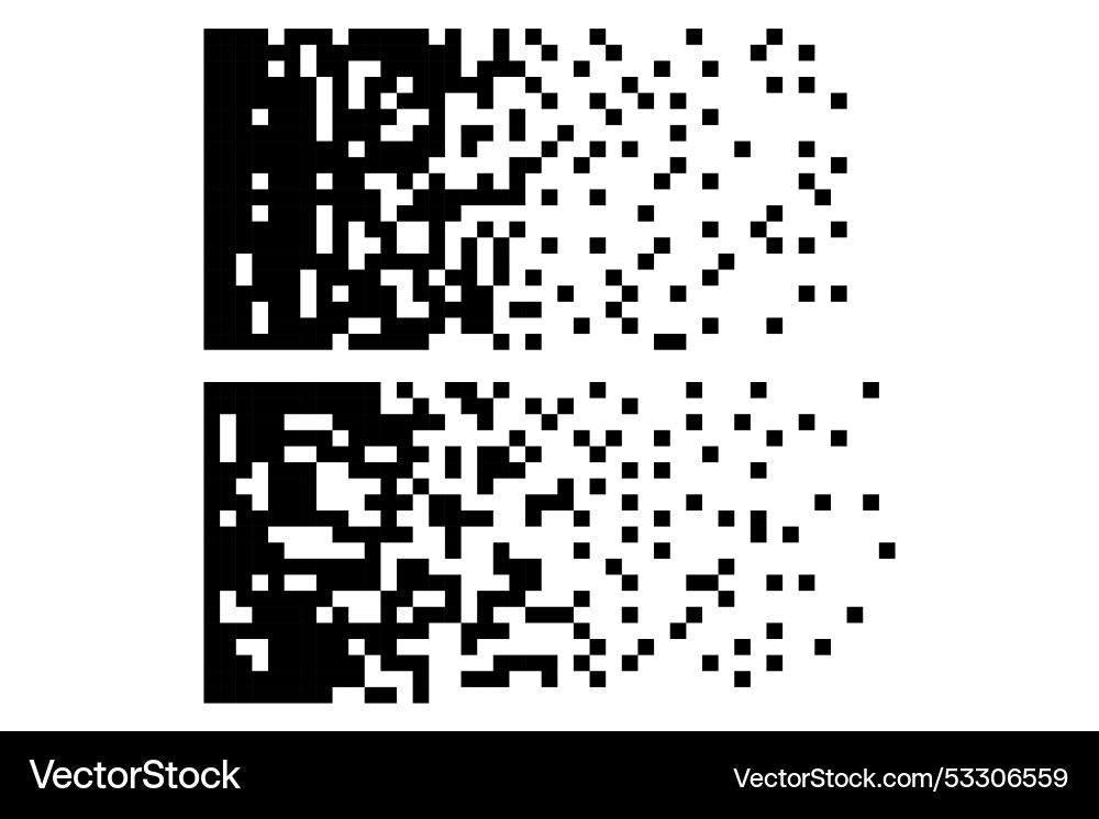 Dissolve pixel disperse blocks dust fragment Dissolve pixel disperse blocks dust fragment vector image