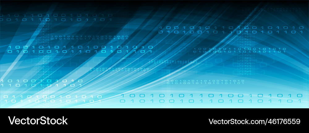 Futuristic Tech Header - Binary Code vector image