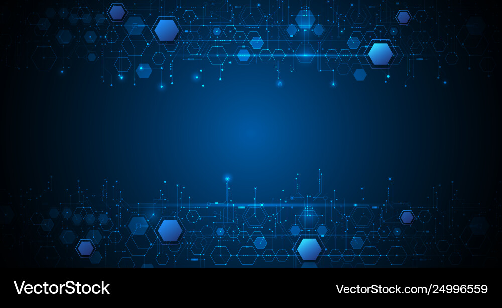 Hexagonal Circuit Tech Background vector image