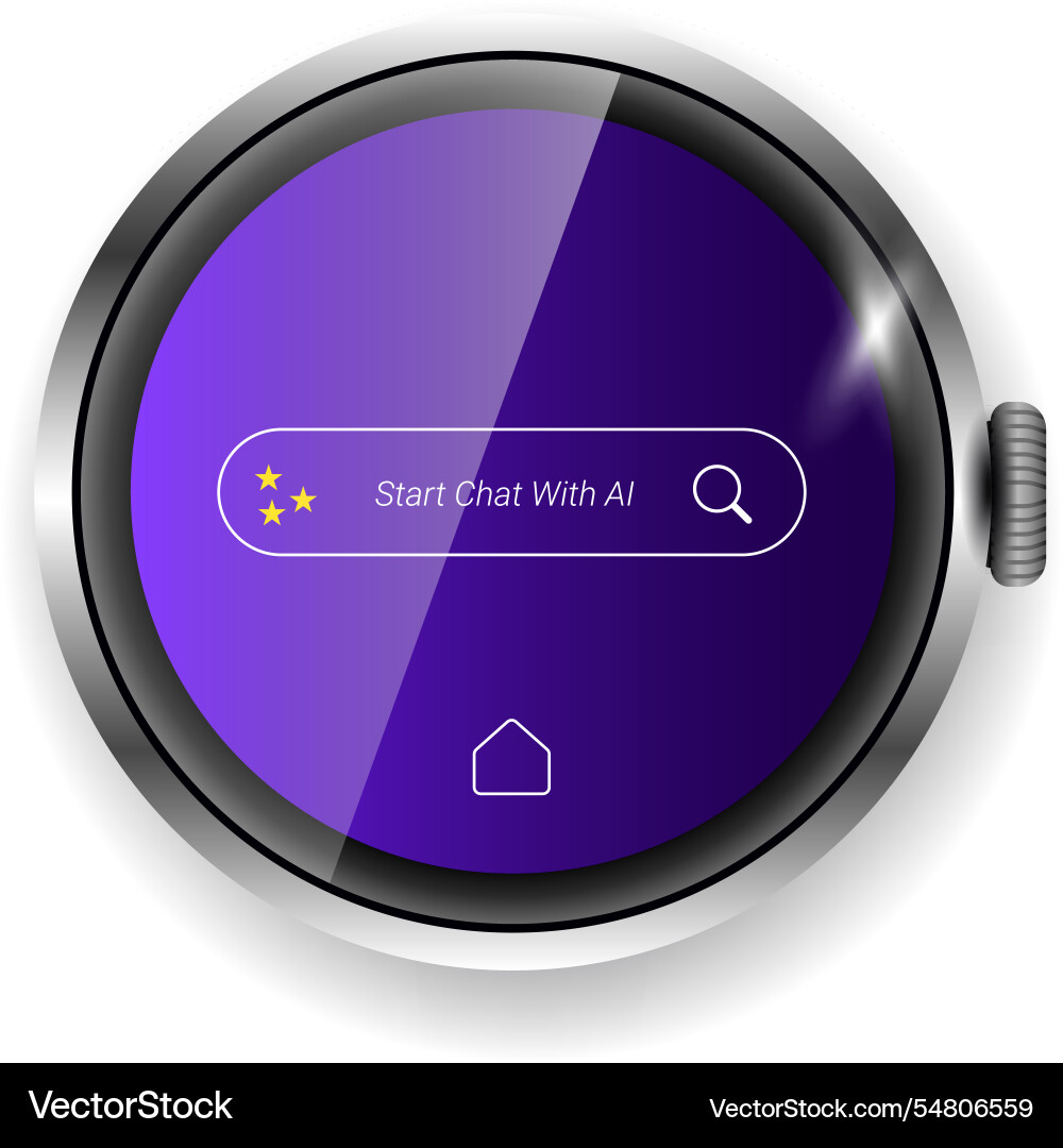 Modern smartwatch user interface with ai chat vector image