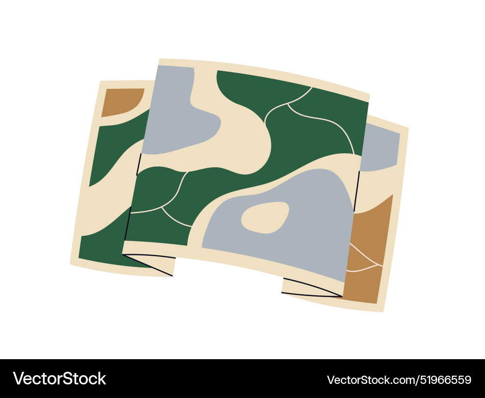 Paper map for travel and navigation guide Paper map for travel and navigation guide Vector Image