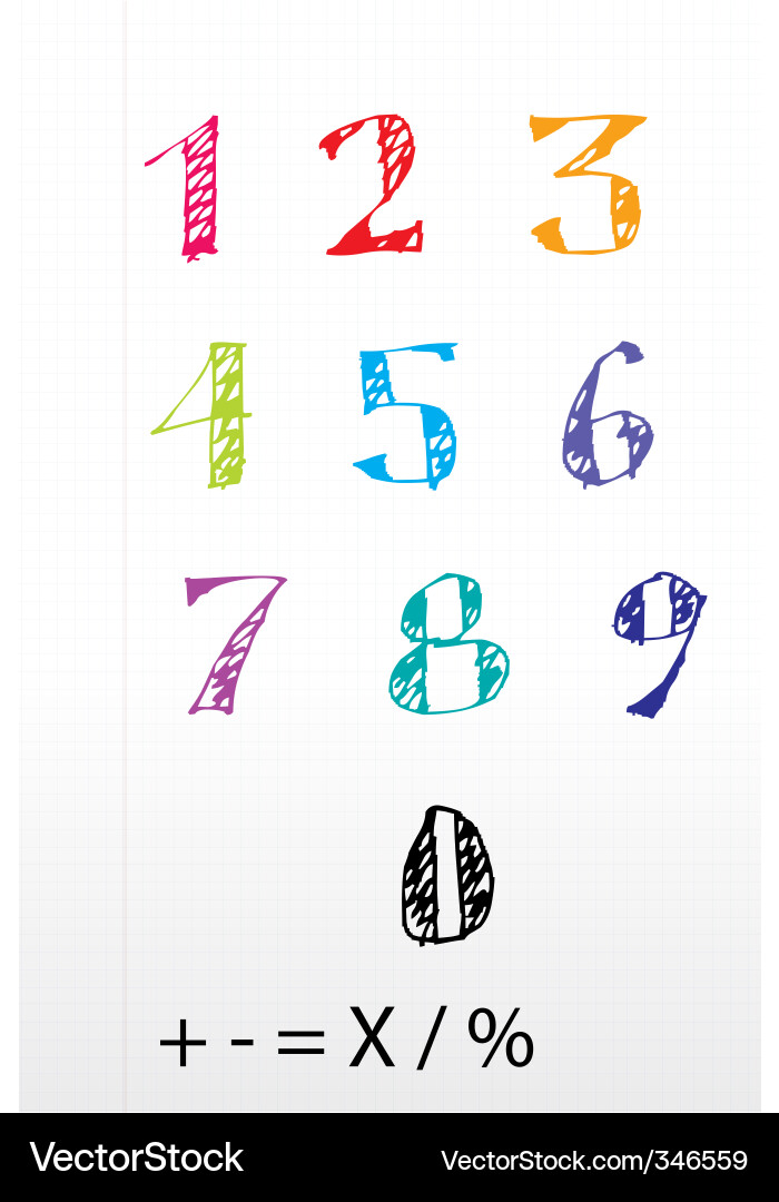 Sketchy Number Text vector image