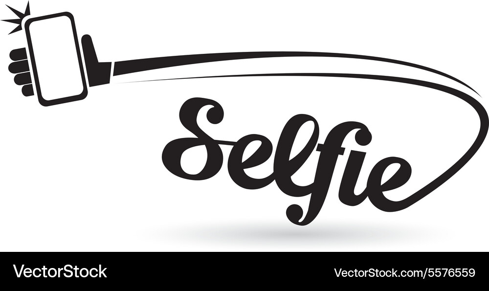 Taking selfie photo on smart phone concept icon Vector Image