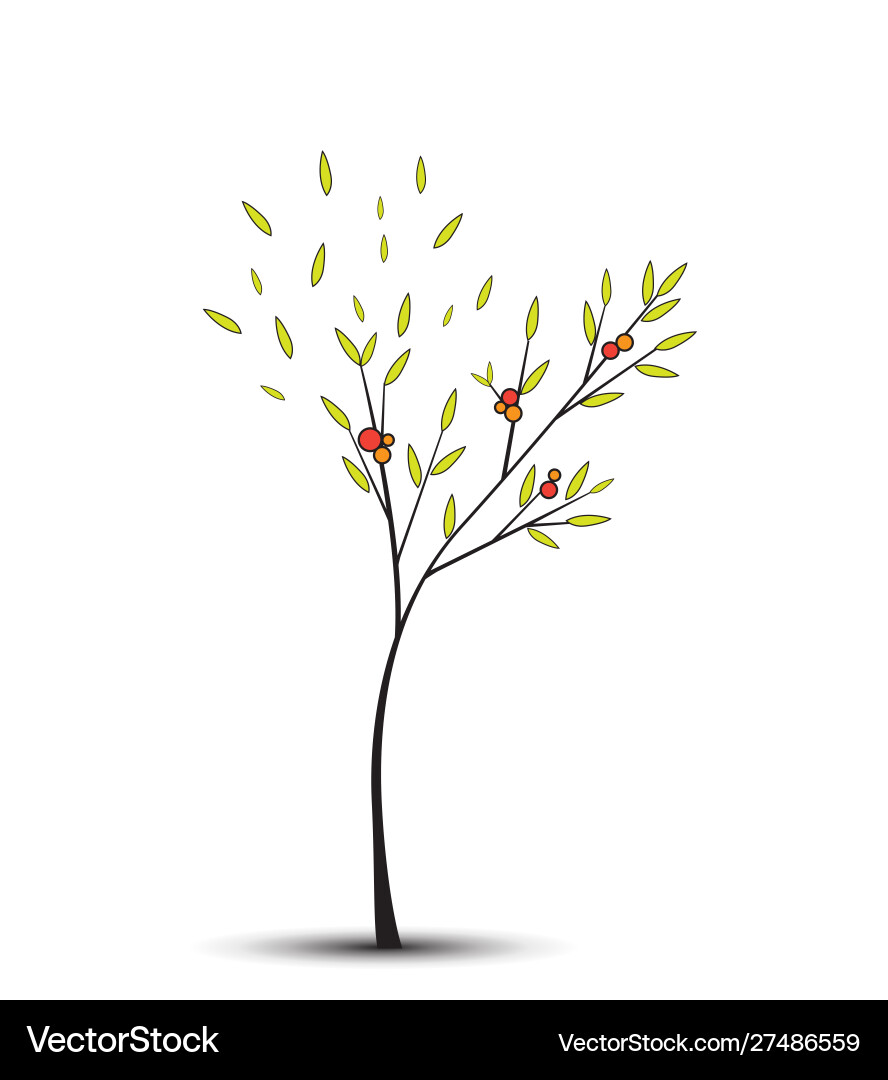 Tree background with green leaves Royalty Free Vector Image