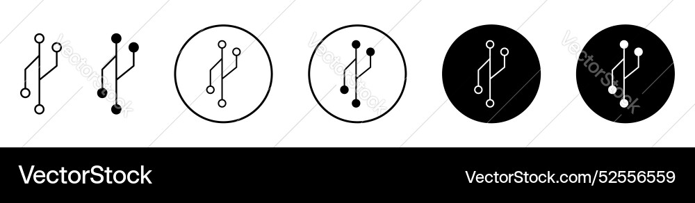 Version control icon set on white background Version control icon set on white background vector image