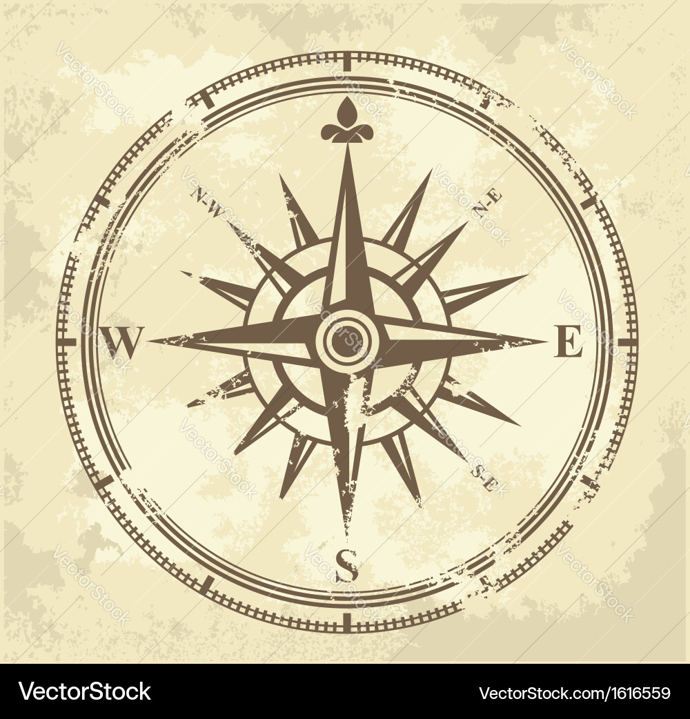 Vintage compass Royalty Free Vector Image - VectorStock