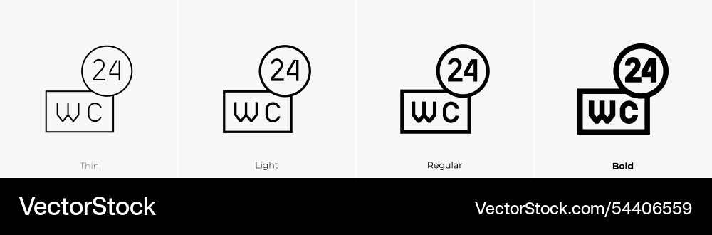 Wc icon thin light regular and bold style design Wc icon thin light regular and bold style design Vector Image