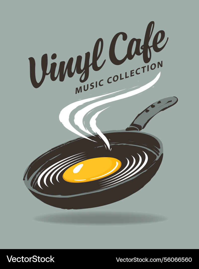 Banner for music cafe with old vinyl record Banner for music cafe with old vinyl record Vector Image