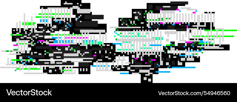 Bunte Pixel-Sorting-Effekt verzerrt ein Digital Vektorbild