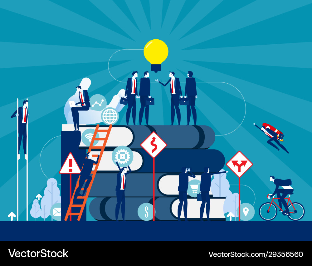 Business team all connect concept Business team all connect concept vector image