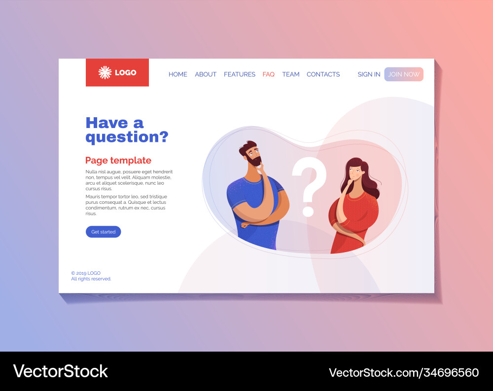 Client support landing page flat template Client support landing page flat template vector image