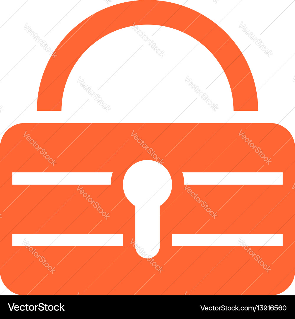 Flat padlock icon lock sign password button Flat padlock icon lock sign password button Vector Image