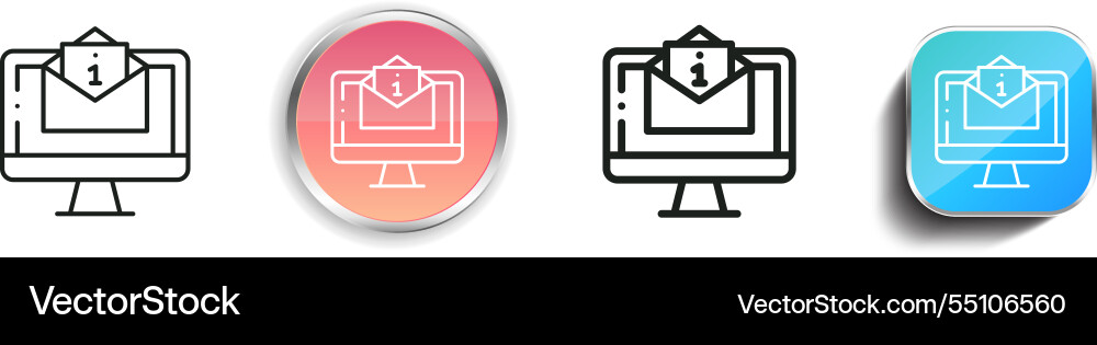 Information icon thin linear regular and button Information icon thin linear regular and button Vector Image