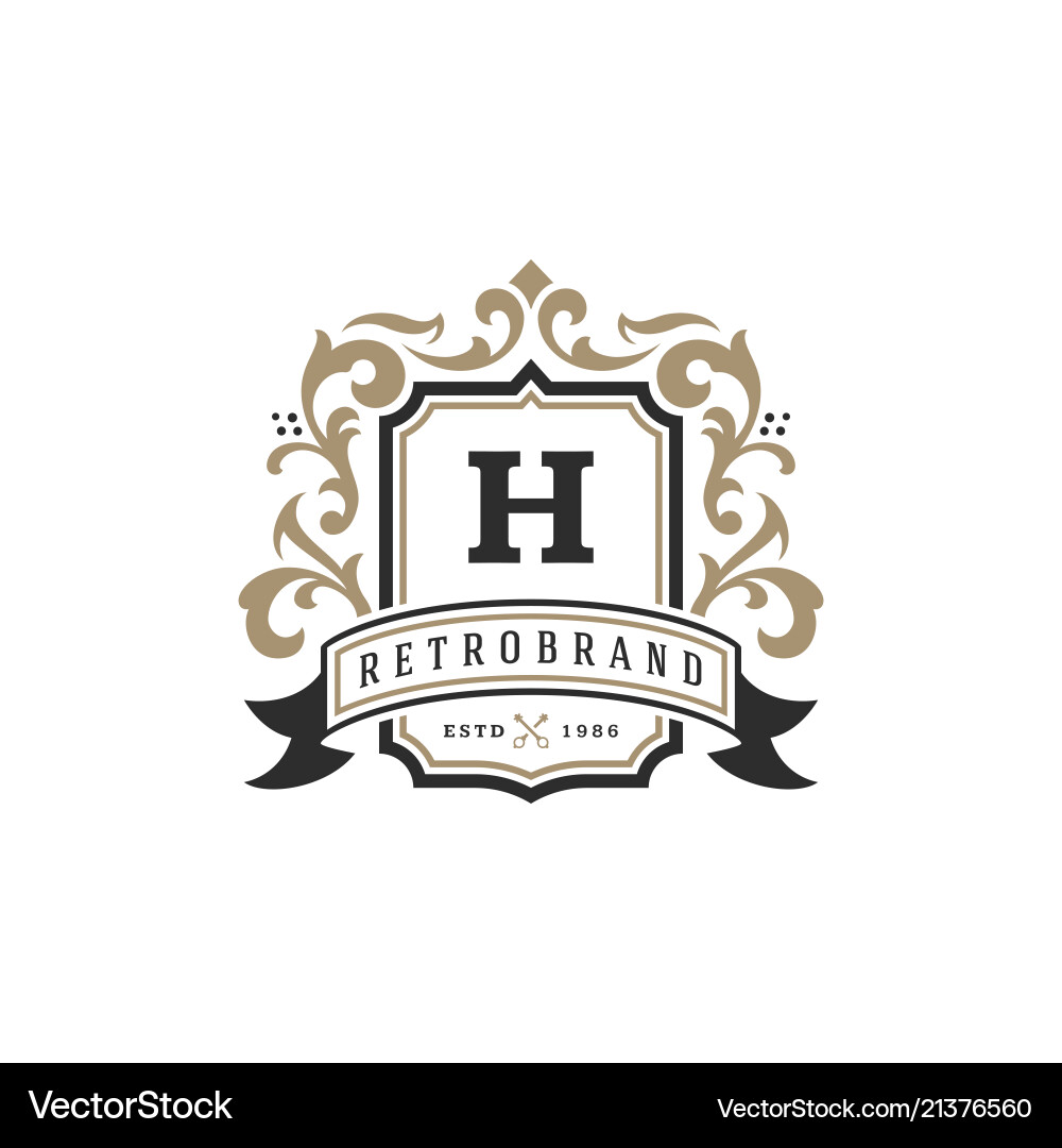 Luxury monogram logo template object Luxury monogram logo template object vector image