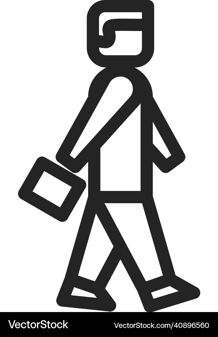 Man walking with briefcase icon going to work Man walking with briefcase icon going to work vector image