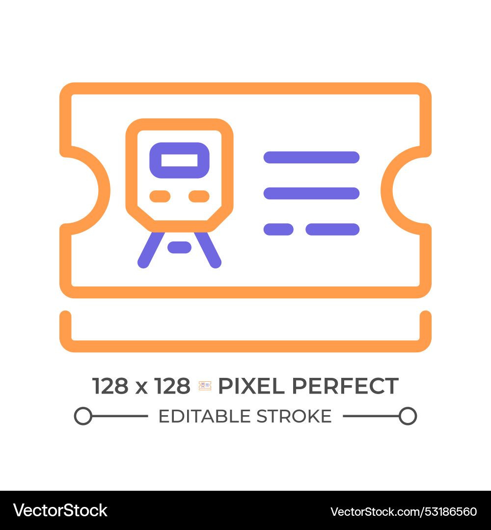 Ticket control two color line icon Ticket control two color line icon vector image