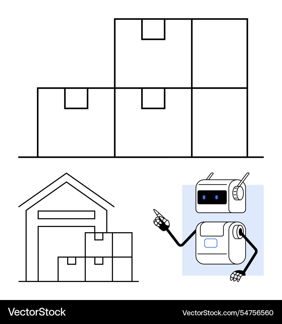 Warehouse automation and robotics for efficient Warehouse automation and robotics for efficient vector image