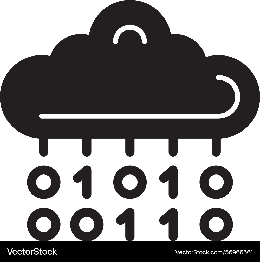 Binary code glyph style icon design vector image