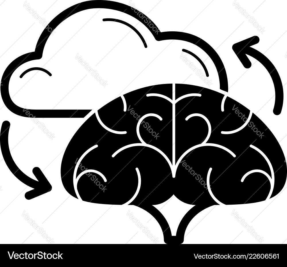 Brain cloud idea icon simple style Brain cloud idea icon simple style Vector Image