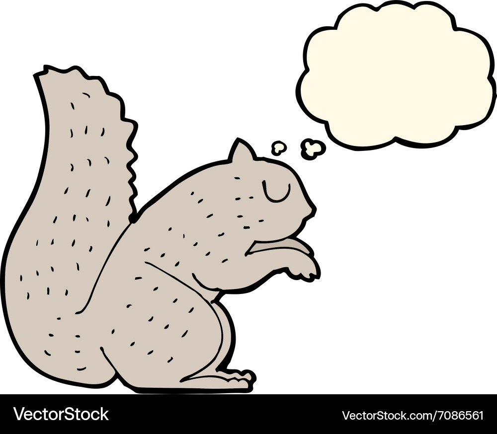 Cartoon squirrel with thought bubble Vector Image