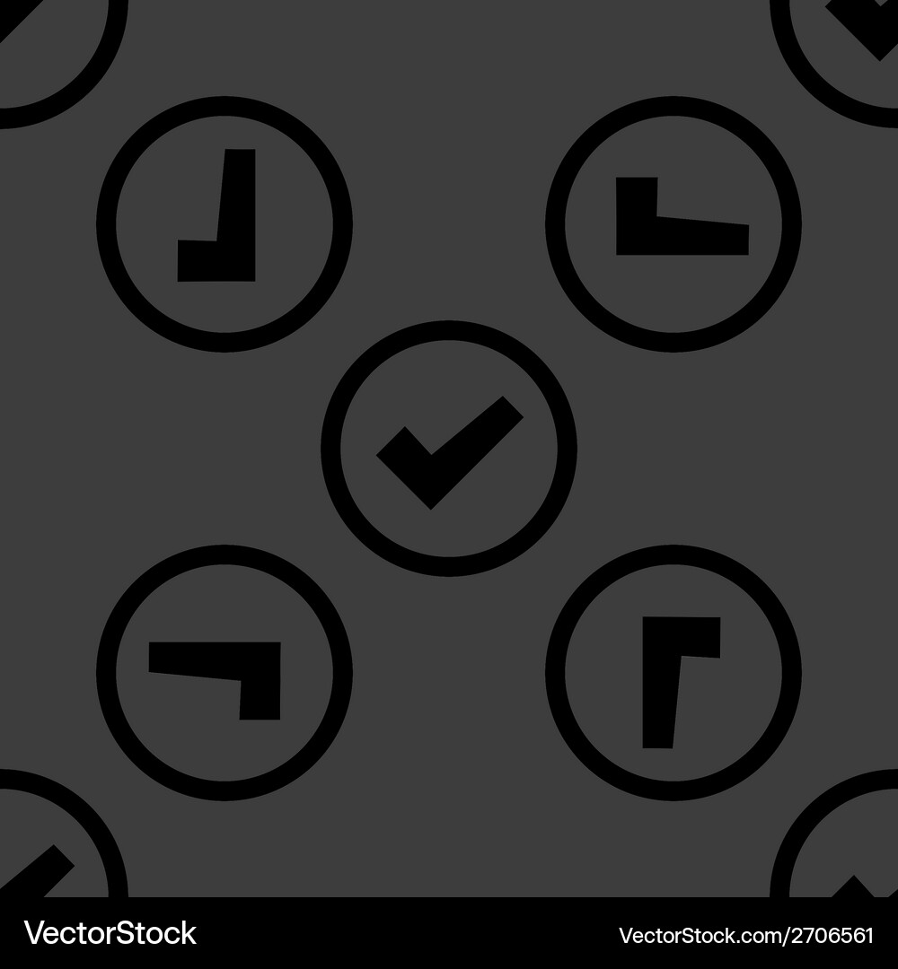 Check mark web icon flat design seamless pattern Vector Image