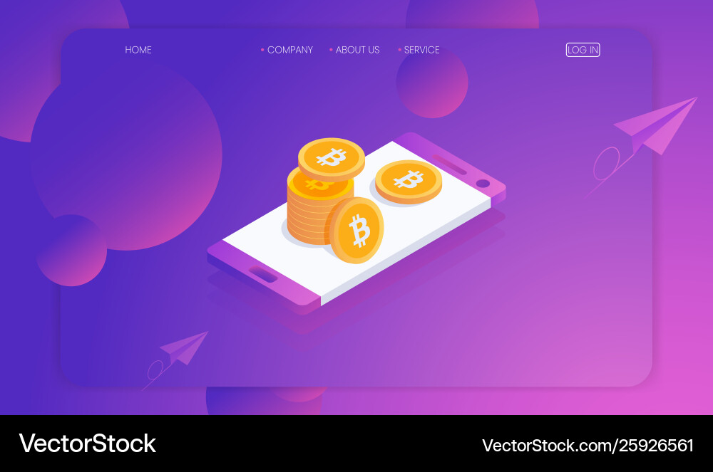 Cryptocurrency bitcoin and blockchain Cryptocurrency bitcoin and blockchain vector image