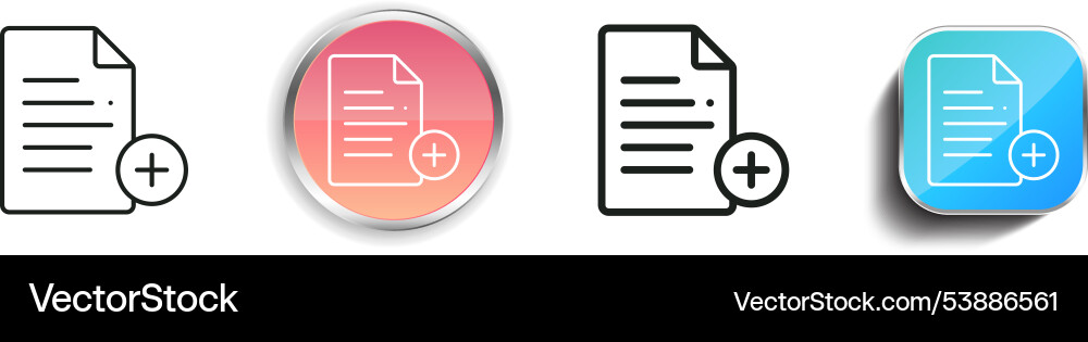 File icon thin linear regular and button style vector image