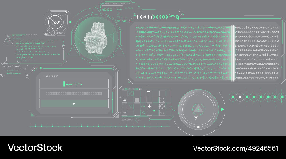 Sci-fi hud interface for data research Sci-fi hud interface for data research vector image