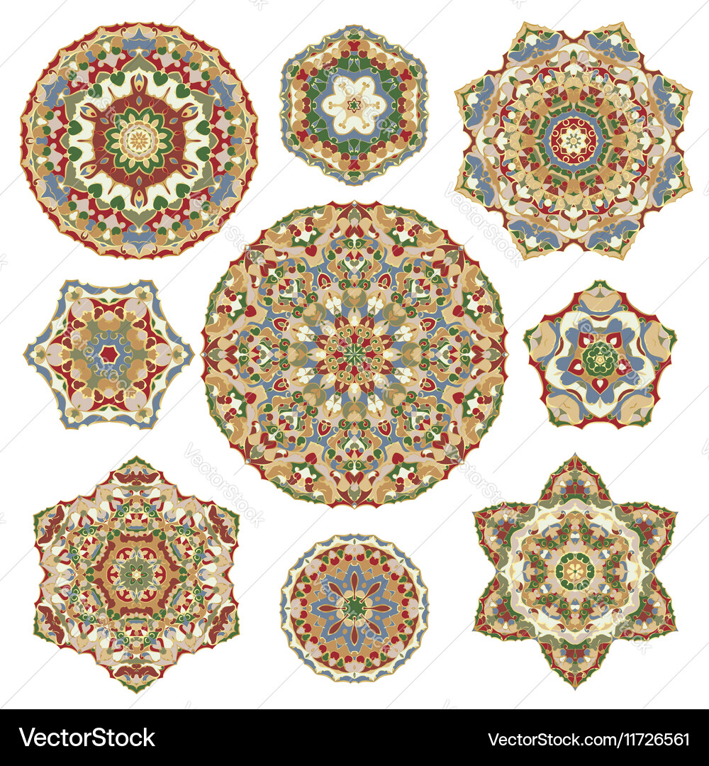 Set of abstract circular elements Vector Image