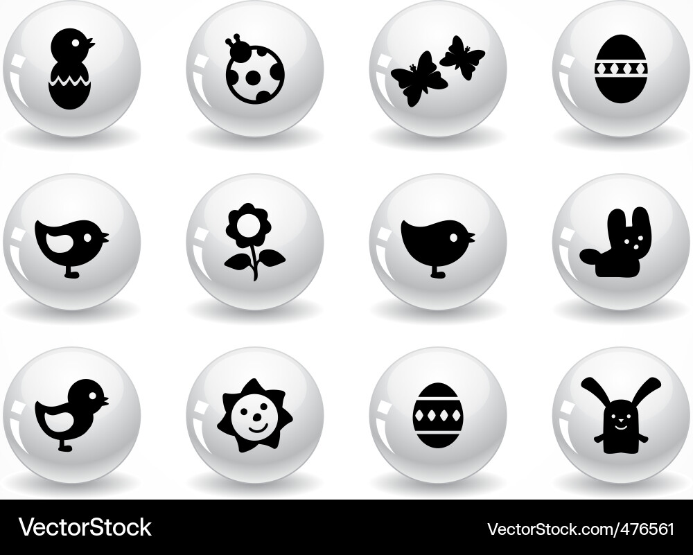 Web buttons easter elements Vector Image