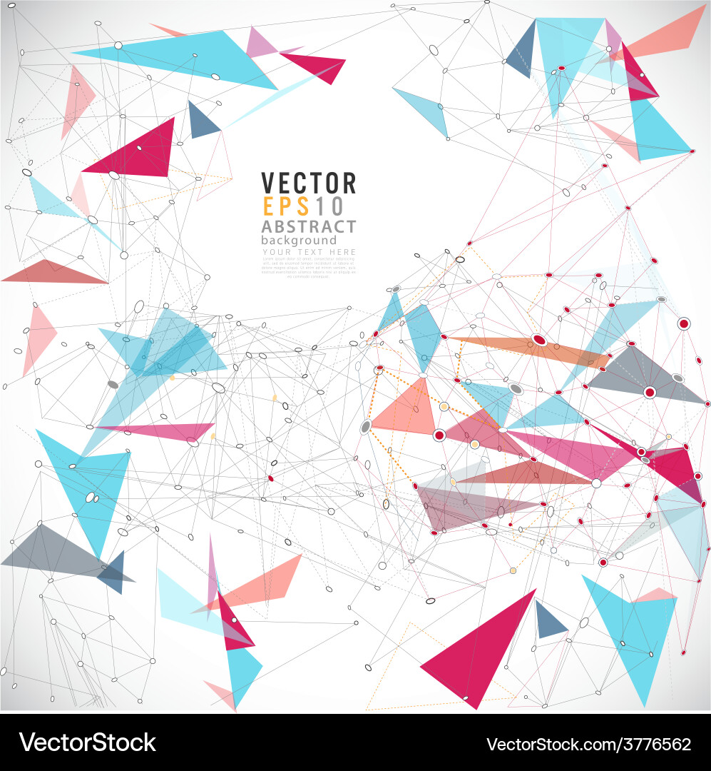 Abstract mesh colorful background lines and shapes Vector Image