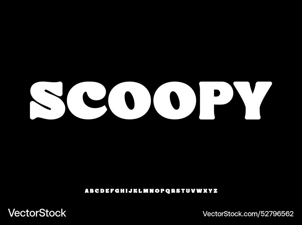 Bold rounded retro style alphabet display font vector image