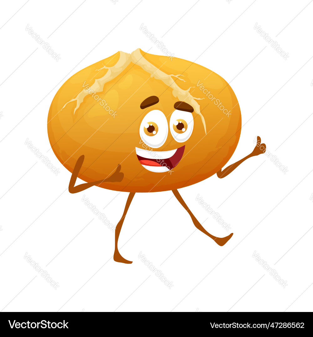 Cartoon bolivian cunape bread character bakery Cartoon bolivian cunape bread character bakery vector image