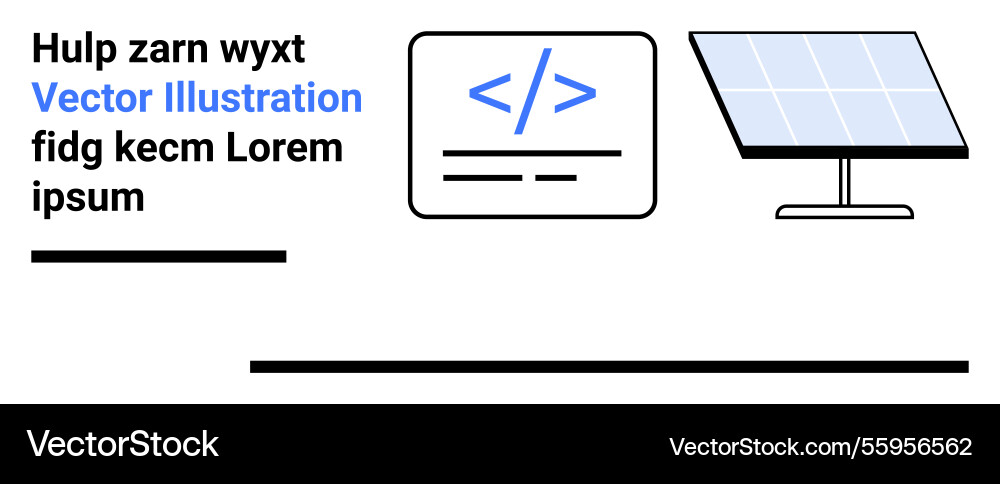 Coding concept with solar panel highlighting Coding concept with solar panel highlighting vector image