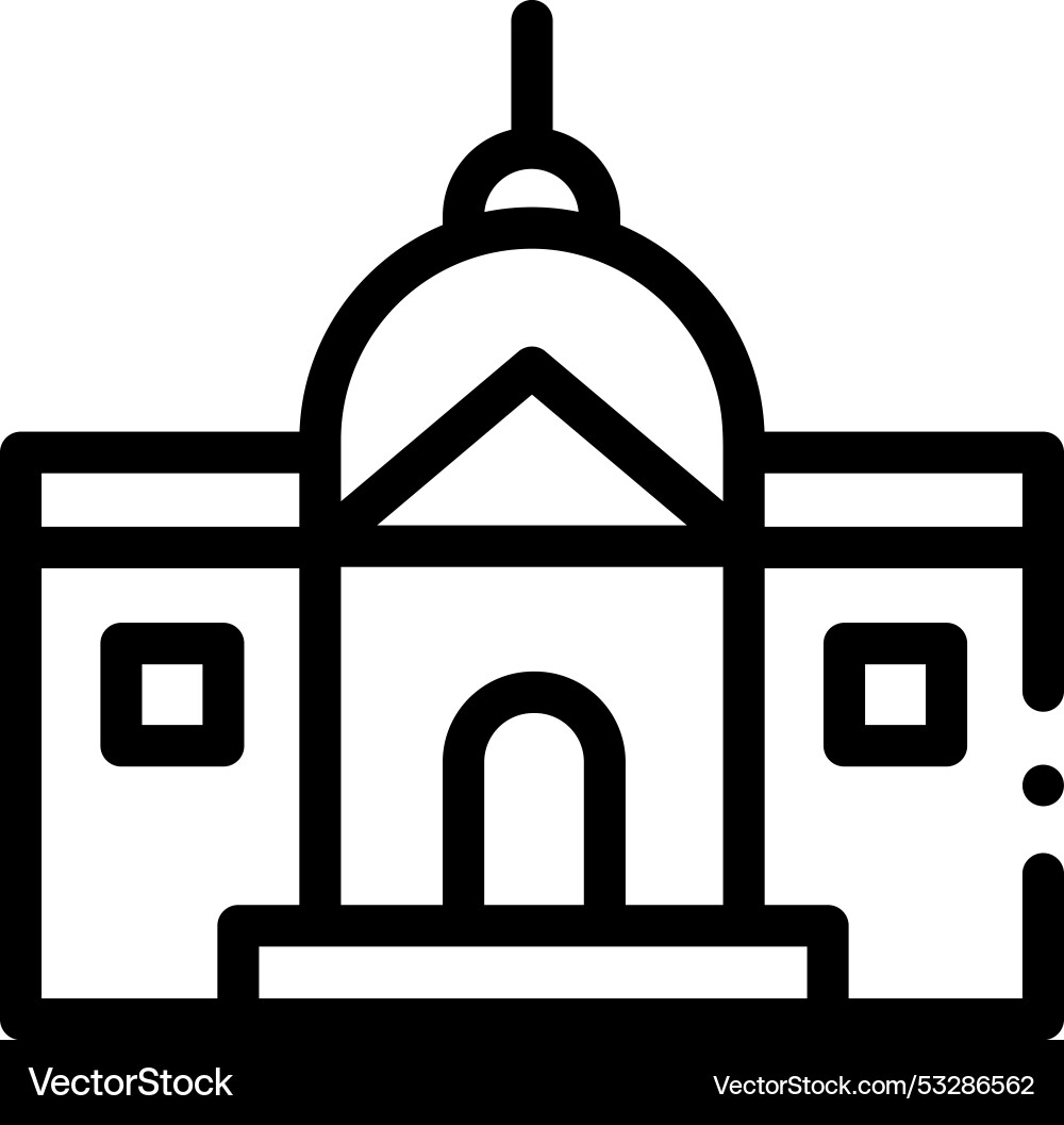 Embassy icon thin linear style design isolated Vector Image