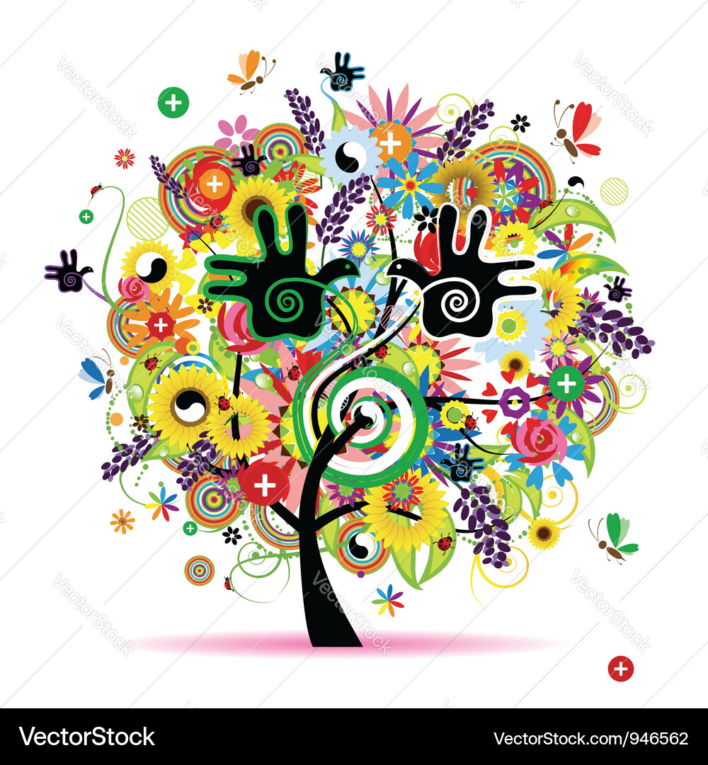 Healthy energy of herbal tree for your design Vector Image