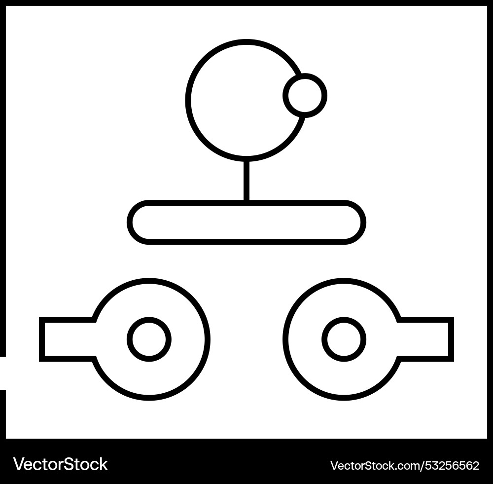 Joystick switches mechanism line icon Joystick switches mechanism line icon vector image