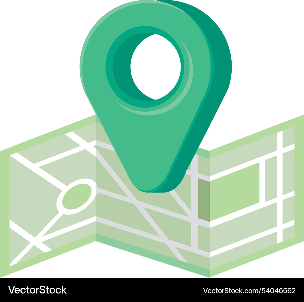 Map and navigation location pin vector image