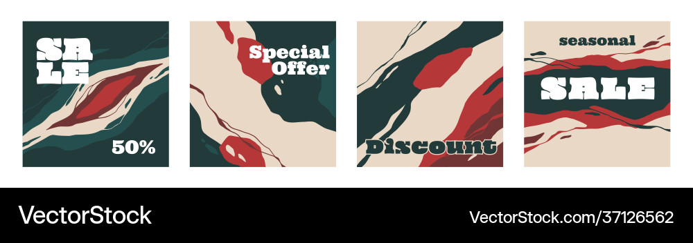 Square discount banner seasonal sale advertising Square discount banner seasonal sale advertising vector image